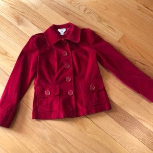 TALBOTS RED VELVET JACKET